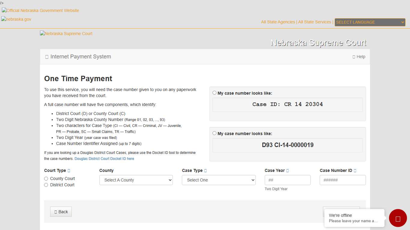 Nebraska Judicial Branch Internet Payment System